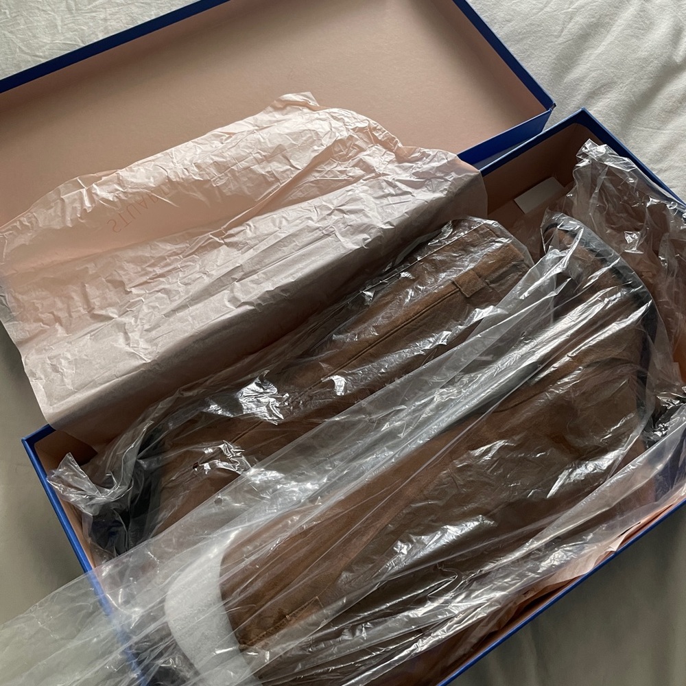 Stuart Weitzman Brown Suede Mid-Calf Heeled Boots - Picture 3 of 12